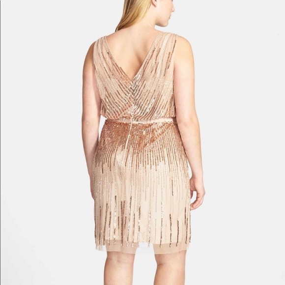 14W-24W Adrianna Papell Woman Size beaded dress - Picture 10 of 14